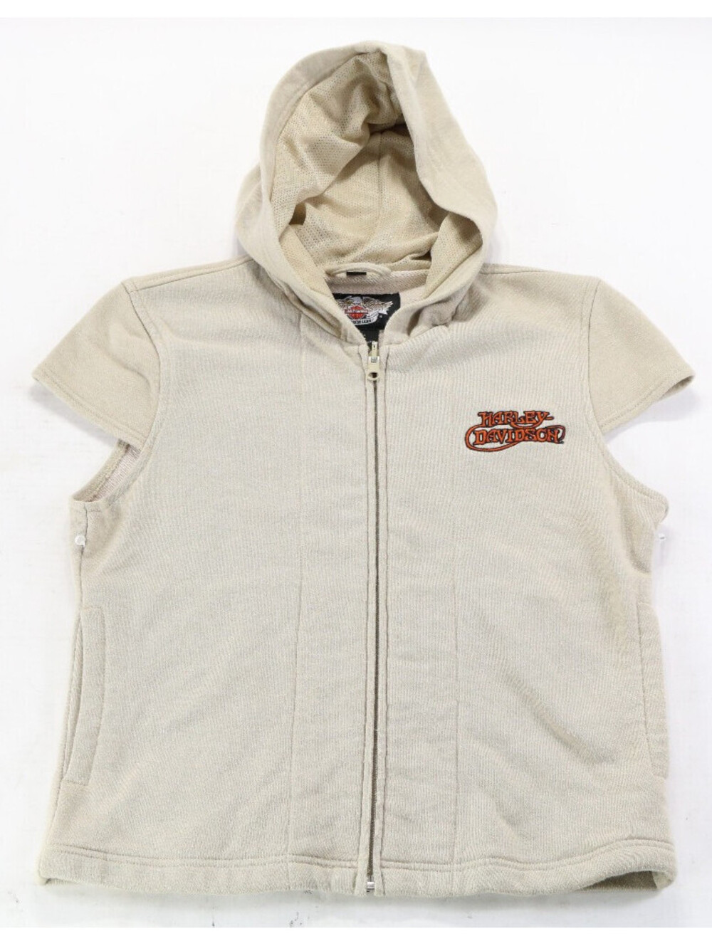 harley davidson hoodie liner jacket M tan cream beige Swamp Boogie 97471-07VW